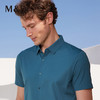 M＆D/名盾商务男士短袖衬衫领针织衬衫夏提花绿色半袖薄衬衣 商品缩略图3