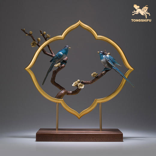铜师傅 全铜摆件《双喜临门》 铜工艺品 家居饰品 喜鹊 客厅摆件 商品图3