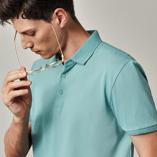 名盾短袖t恤衫男夏新款简约休闲polo衫商务翻领短袖T恤百搭针织衫 商品图1