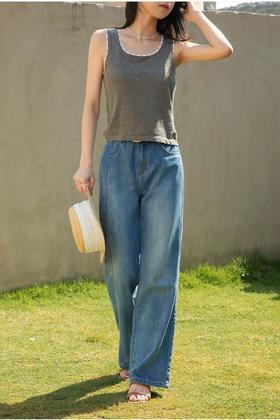 单品分享|天然棉麻夏日软糖方领针织背心