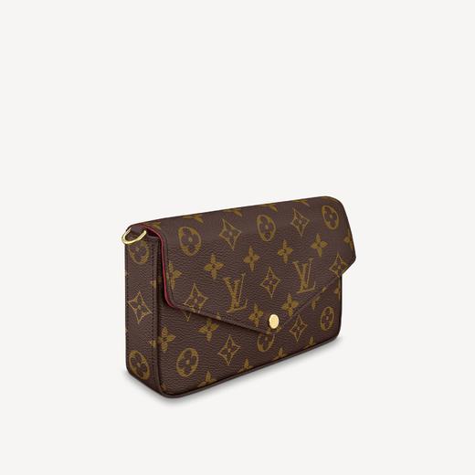 LOUIS VUITTON 路易·威登 经典老花配色帆布牛皮POCHETTE FÉLICIE 链条包 M61276 商品图1