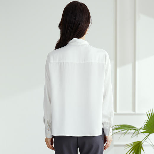 【高定款】罗蒙女士衬衫精致明线撞色洋气休闲商务百搭长袖衬衣女 商品图1