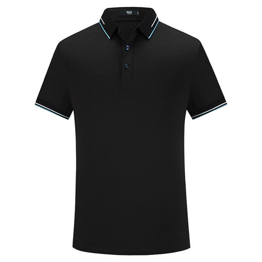 M＆D/名盾桑蚕丝翻领短袖薄款Polo衫商务休闲男士半袖黑色百搭T恤 商品图4
