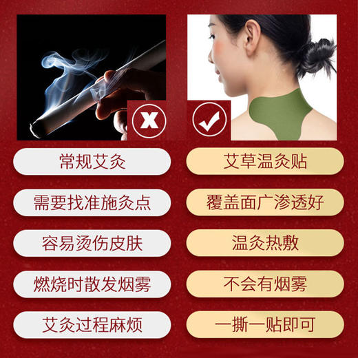 【买5送5！南京同仁堂艾灸贴】艾草生姜膝盖贴、肩颈贴、艾腰贴12贴/盒，艾草贴膝盖发热贴腰椎贴肩颈贴热敷膏贴 商品图3