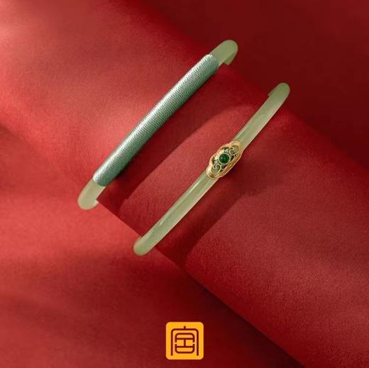 【银饰复古气质和田玉手链】宫典国潮  小众中国风奢华气质创意配饰 商品图5