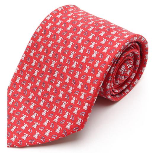 Ferragamo/菲拉格慕 蚕丝领带 Silk Printed Tie -Red 740399JPY带授权招加盟代理 商品图0