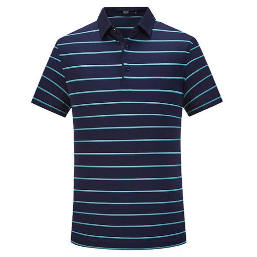 M＆D/名盾桑蚕丝商务条纹男士可降温Polo衫夏季新短袖男装翻领T恤 商品图4