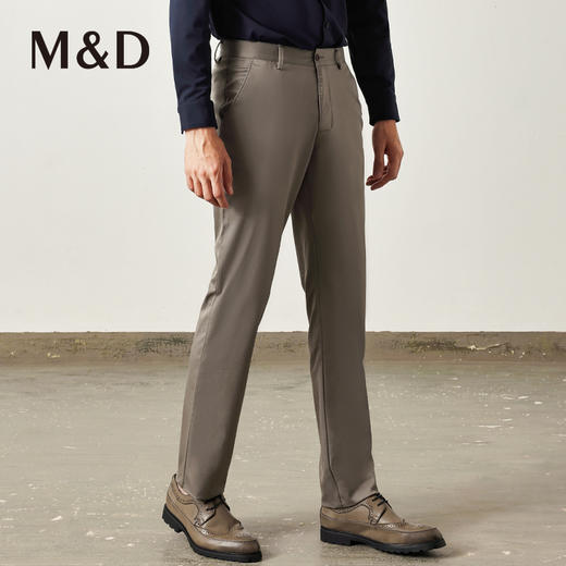 M＆D/名盾春新款舒适简约微弹长裤商务休闲直筒职业工装裤男 商品图2