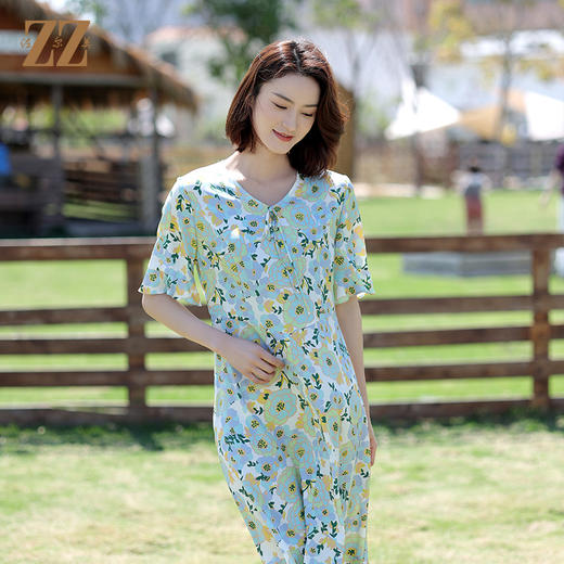 佐尔美2022夏季新款 桑蚕丝真丝弹力斜纹绸连衣裙女E12LS84 商品图1