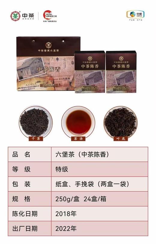 中粮牌中茶陈香250克特级六堡茶 梧州中茶窖藏陈茶 商品图3