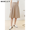 NEELLY纳俪商场同款半身裙女明线撞色不规则腰头压褶A字裙显瘦N22051E01139 商品缩略图3