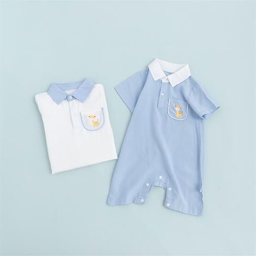 贝贝怡夏季新品婴儿透气薄款短袖连体衣男宝可爱外出服222L572
 商品图3