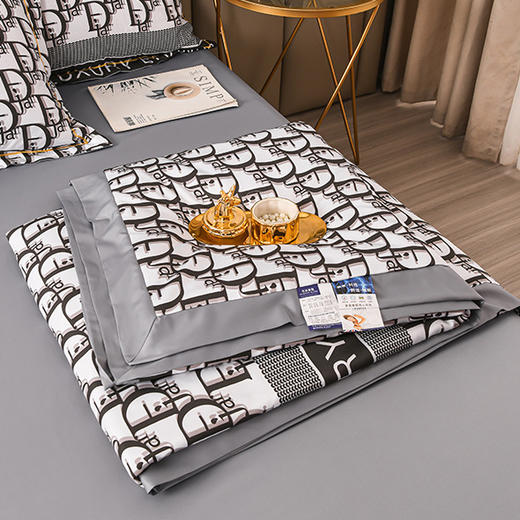 轻柔舒适夏被四件套，轻奢水洗天丝夏被床上用品四件套MZX 商品图8