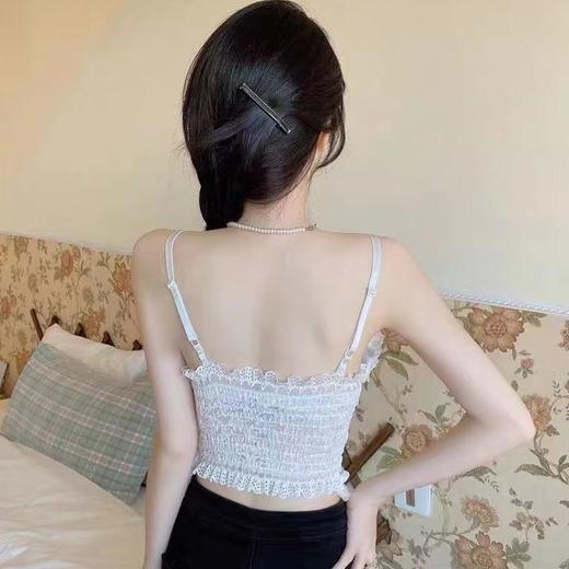 【甜美纯欲风！性感蕾丝吊带】免穿内衣自带胸垫，法式超仙无袖上衣！辣妹美背无钢圈背心，打底外穿裹胸内搭碎花无袖T恤 商品图8