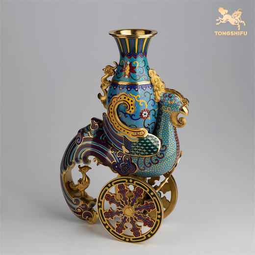 铜师傅 全铜摆件《天鸡尊（景泰蓝）》家居饰品 铜工艺品 摆件 商品图1