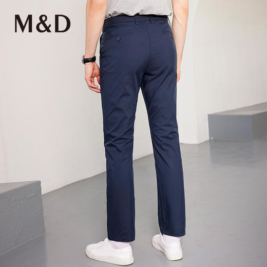 MD名盾商务男士修身百搭蓝色休闲裤夏季薄款新款微弹棉直筒长裤 商品图3