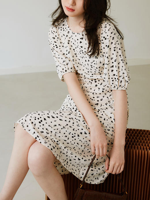 HeyDress法式碎花连衣裙女夏季收腰显瘦中长裙温柔初恋风气质裙子 商品图2