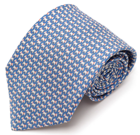 Ferragamo/菲拉格慕 蚕丝领带 Silk Printed Tie - Blue 740000JPY带授权招加盟代理