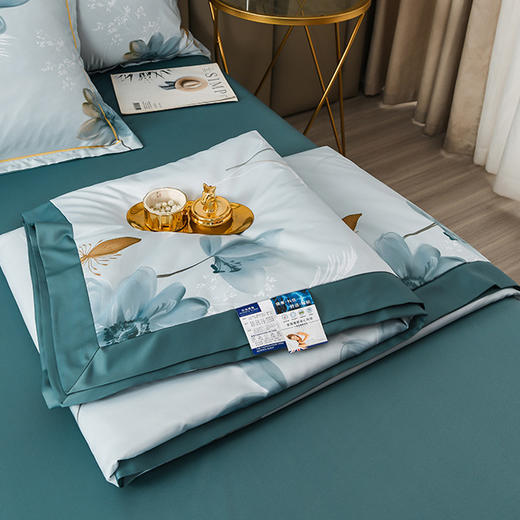 轻柔舒适夏被四件套，轻奢水洗天丝夏被床上用品四件套MZX 商品图1