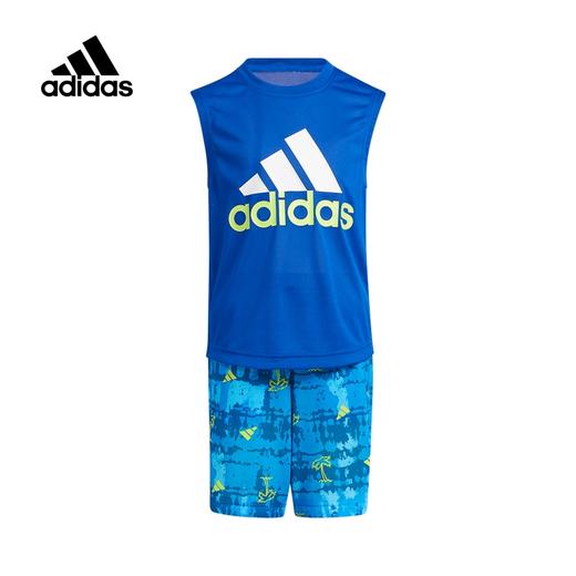 小阿迪小童2022男小童透气舒适短袖针织套服HE0058 商品图0