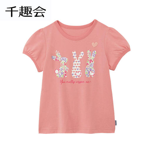 【短袖T恤】千趣会童装夏季新款女宝宝卡通印花泡泡袖洋气棉质短袖T恤 商品图4