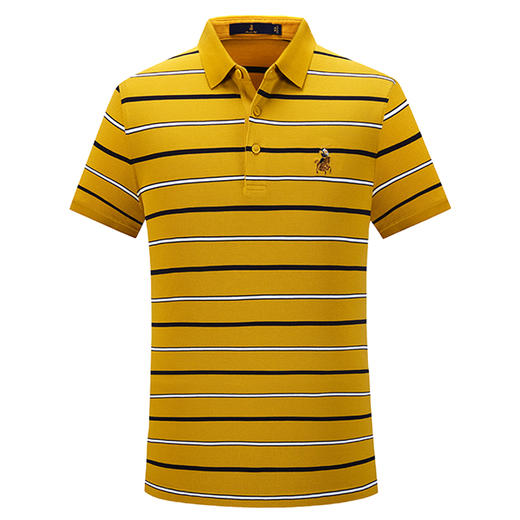 MD名盾黑科技NH3液氨百搭黄色条纹短袖翻领男士纯棉休闲Polo衫 商品图4