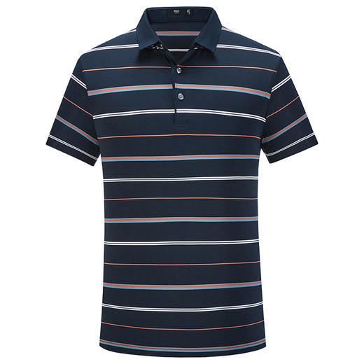 M＆D/名盾桑蚕丝条纹商务男士短袖薄款Polo衫翻领真丝T恤上衣夏季 商品图4