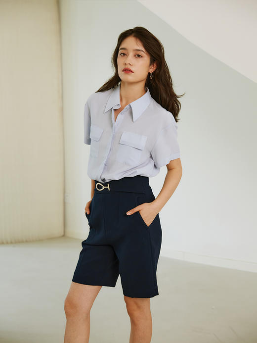 HeyDress西装短裤女宽松直筒中裤高腰五分休闲裤子 商品图4