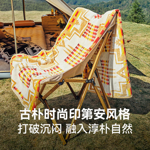 伯希和户外露营毛巾毯子郊游加厚便携式野餐桌布多功能纯棉披肩女116102807 商品图3