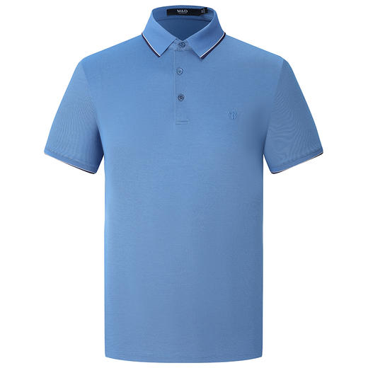 M＆D/名盾男装春夏新款商务风撞色刺绣标翻领短袖POLO衫男士 商品图4
