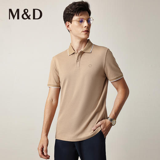 名盾春夏新款男士短袖polo衫纯棉中青年体恤简约商务休闲T恤 商品图0