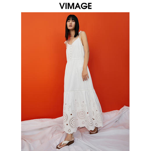VIMAGE/纬漫纪夏季新款简约吊带连衣裙V1707368 商品图0