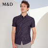 M＆D/名盾商务条纹翻领男士短袖衬衫上衣夏新品弹力抗皱男装 商品缩略图1