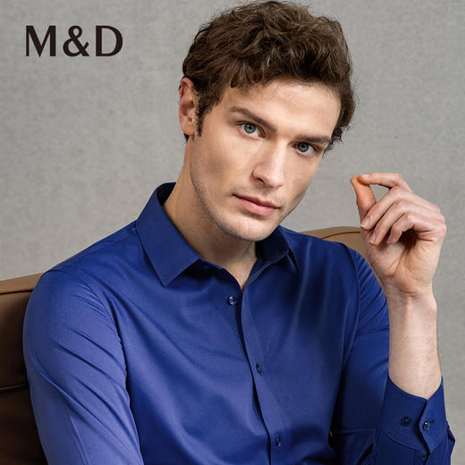 【菁英同款】名盾春夏商务休闲男士长袖无痕修身衬衫衬衣潮31V01 商品图2