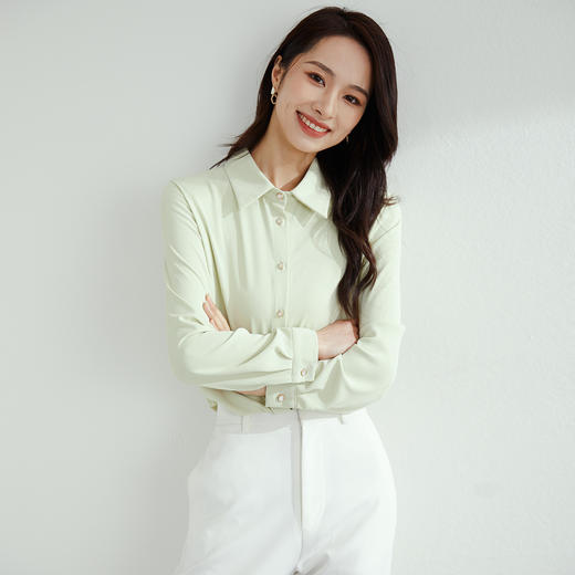 【高定款】罗蒙女士衬衫抗皱垂顺舒适透气休闲百搭商务通勤长袖衬衣 商品图5