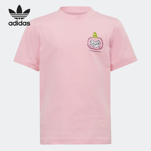 小阿迪女童T恤夏新款三叶草小怪兽联名小童宝宝短袖HF7540 商品图0