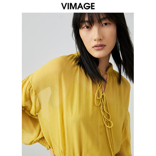 VIMAGE/纬漫纪夏季新款时尚显瘦绑带设计薄款小上衣V1713319 商品图2