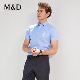 M＆D/名盾商务短袖衬衫夏季新款男士正装DP免烫半袖格纹衬衣