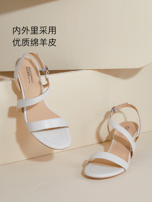 舒适粗跟凉鞋 | ARCHCONTACT安启美奈圆头 52748 商品图1