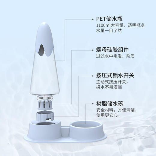 zeze雪山猫碗保护颈椎狗碗防打翻猫咪水碗防湿下巴宠物自动饮水机 商品图3