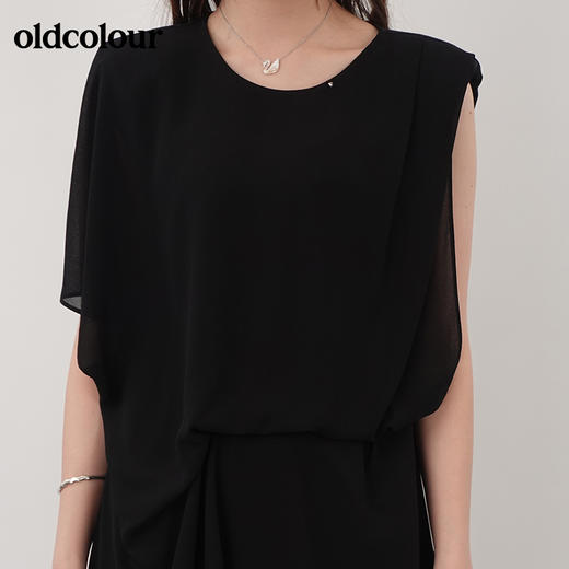 oldcolour21夏气质遮肉显瘦宽松圆领连衣裙N23104104 商品图3