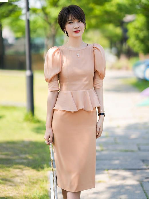 法式连衣裙女夏季新款温柔时尚收腰气质包臀裙时髦女装 商品图0