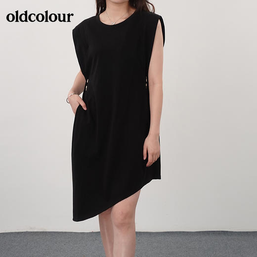 oldcolour欧珂垫肩设计宽松无袖连衣裙T恤裙N23104305-559 商品图2
