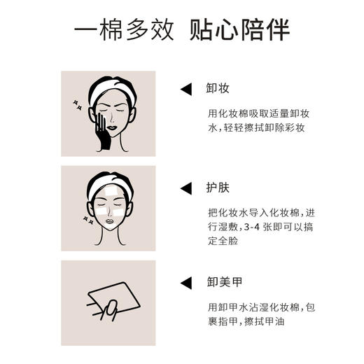 【积分兑换】WOSADO悦瞳双效亲肤化妆棉亲肤卸妆棉双面省水 商品图5