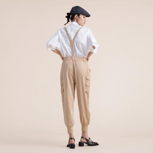 谜底可拆卸背带裤女2022夏季优雅帅气工装感收脚休闲裤222MK0525 商品图2
