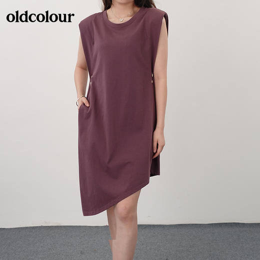 oldcolour欧珂垫肩设计宽松无袖连衣裙T恤裙N23104305-559 商品图0
