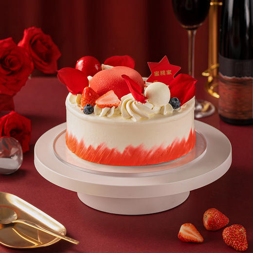 MOMOKO蜜桃家绯霞玫瑰生日蛋糕慕斯成都同城配送情人节订婚蛋糕 商品图0