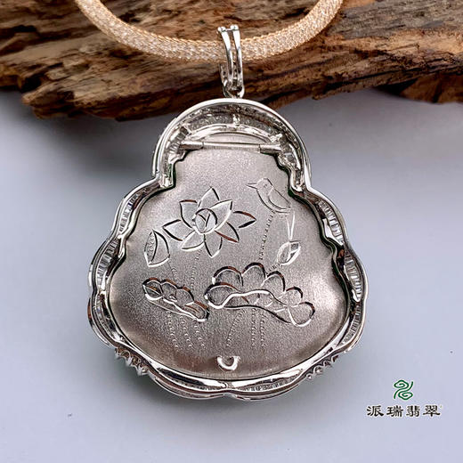 派瑞翡翠 18k金翡翠佛吊坠 冰种 绿色 商品图3