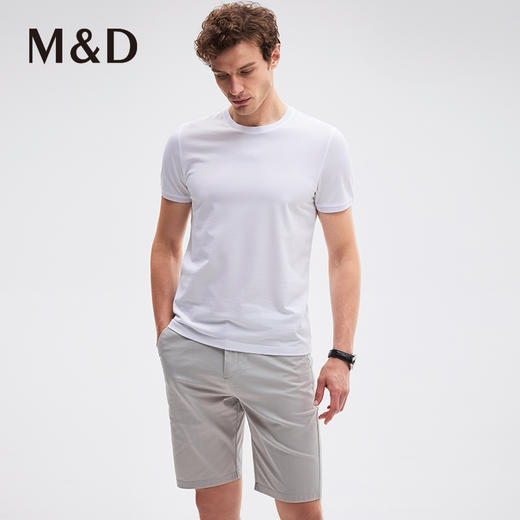 【桑蚕丝】MD名盾圆领短袖T恤多色百搭打底夏季薄款冰凉休闲男装 商品图0