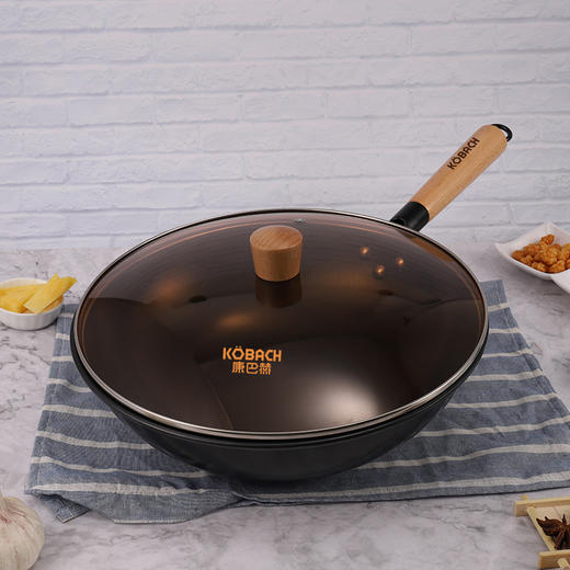 康巴赫炒锅精铸铁锅炒菜锅电磁炉煤气灶通用无涂层铁锅CZH32A1 商品图2